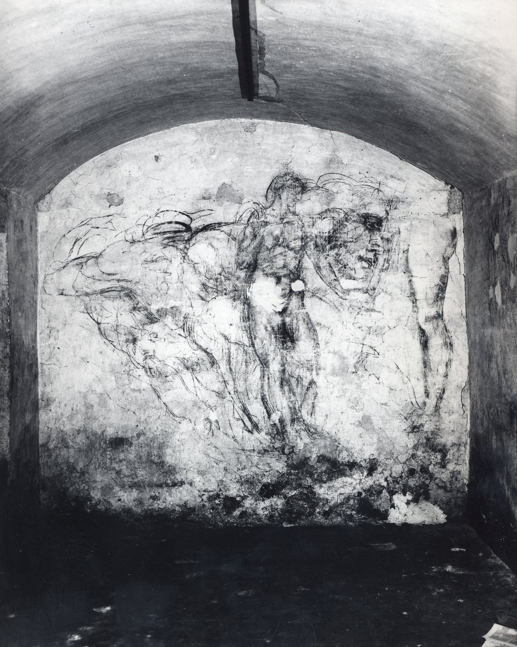Dessin mural de figures, vers 1530 - Michelangelo Buonarroti