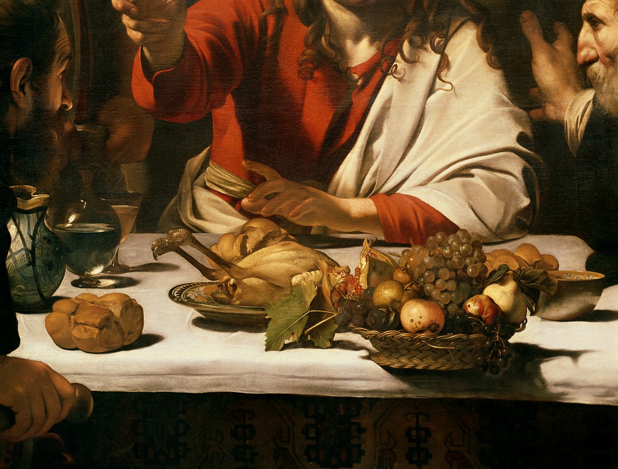 Le souper à Emmaüs, 1601 (détail) - Michelangelo Merisi Caravaggio