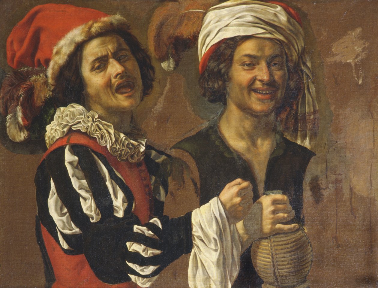 Un chanteur et un buveur - Michelangelo Merisi Caravaggio