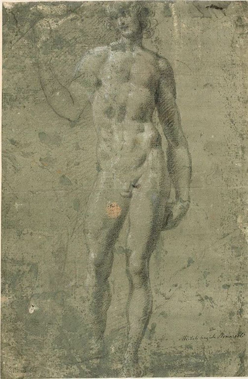 Bacchus (recto); Esquisses architecturales (verso) - Michelangelo Buonarroti