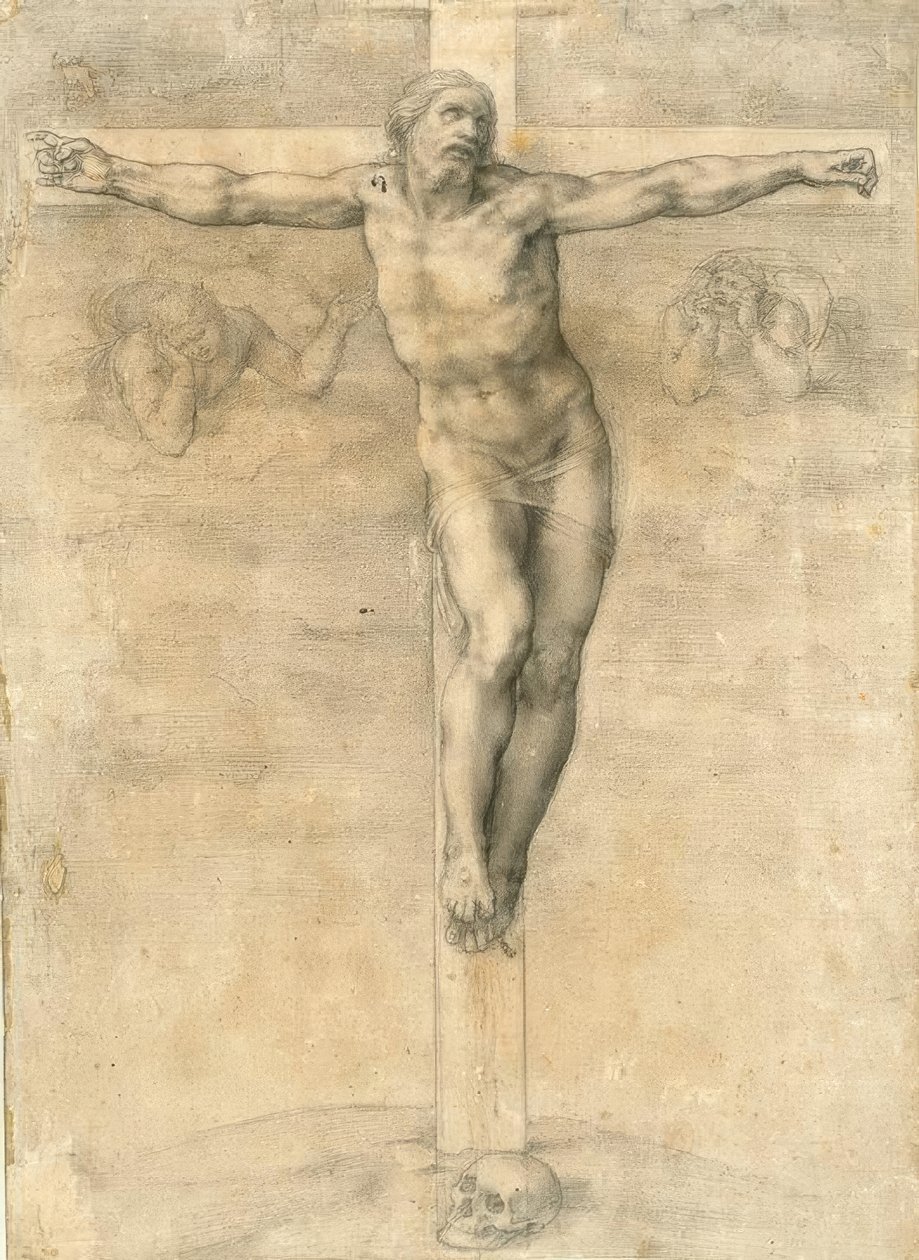 Crucifixion avec deux anges - Michelangelo Buonarroti
