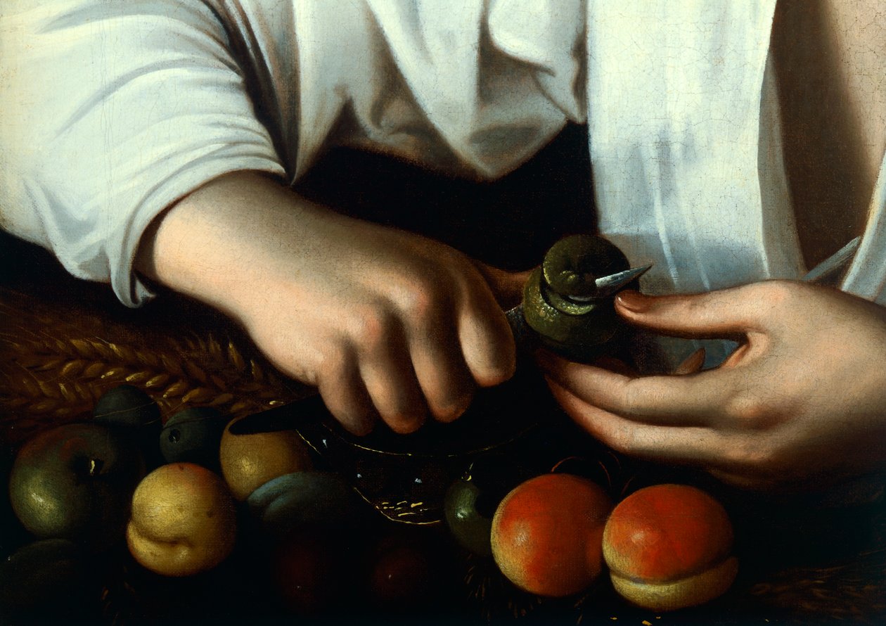 Garçon épluchant un fruit (détail) - Michelangelo Merisi da Caravaggio