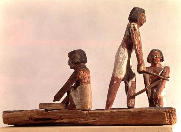 Modèle de fabricants de briques égyptiens du Royaume, de Beni Hasan, c.2000 av. J.-C. (peint) - Middle Kingdom Egyptian
