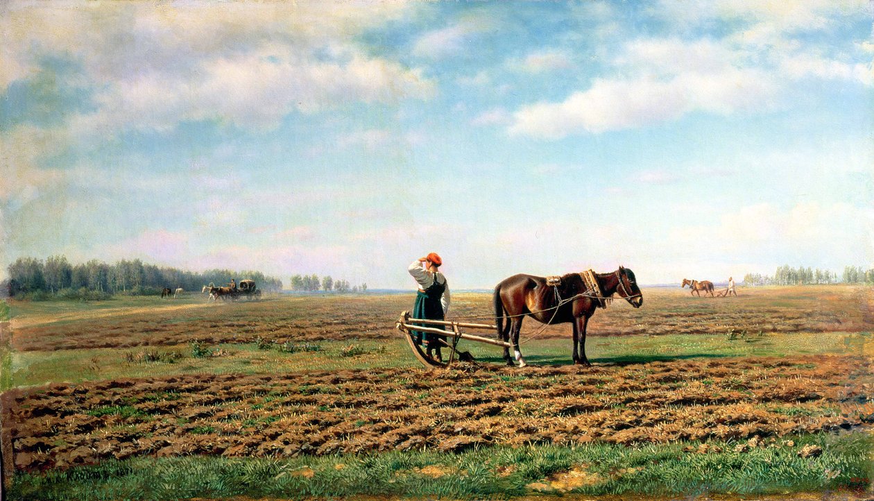 Labourer le champ, 1871 - Mikhail Konstantinovich Klodt
