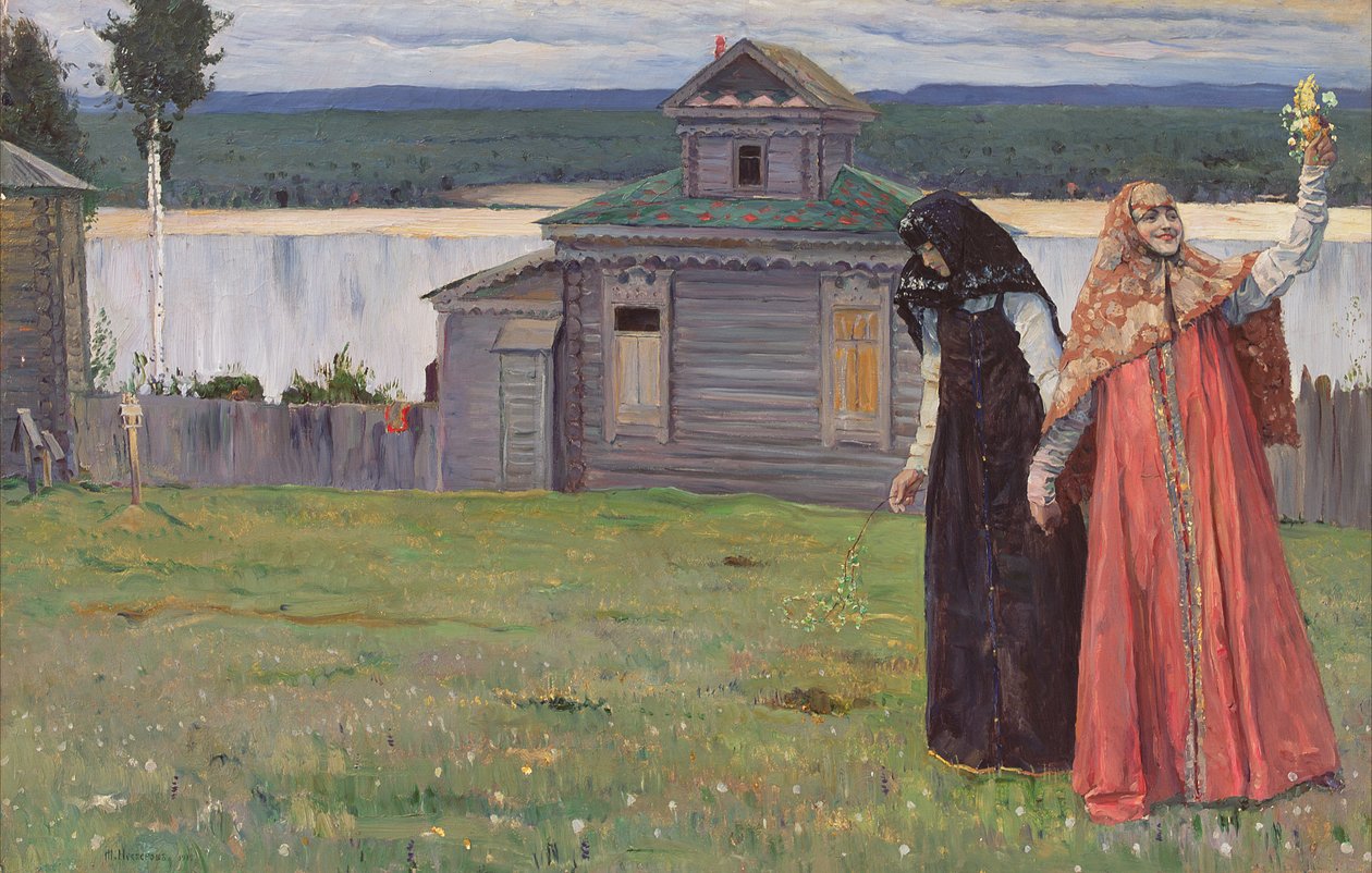 Dans un monastère isolé, 1915 - Mikhail Vasilievich Nesterov