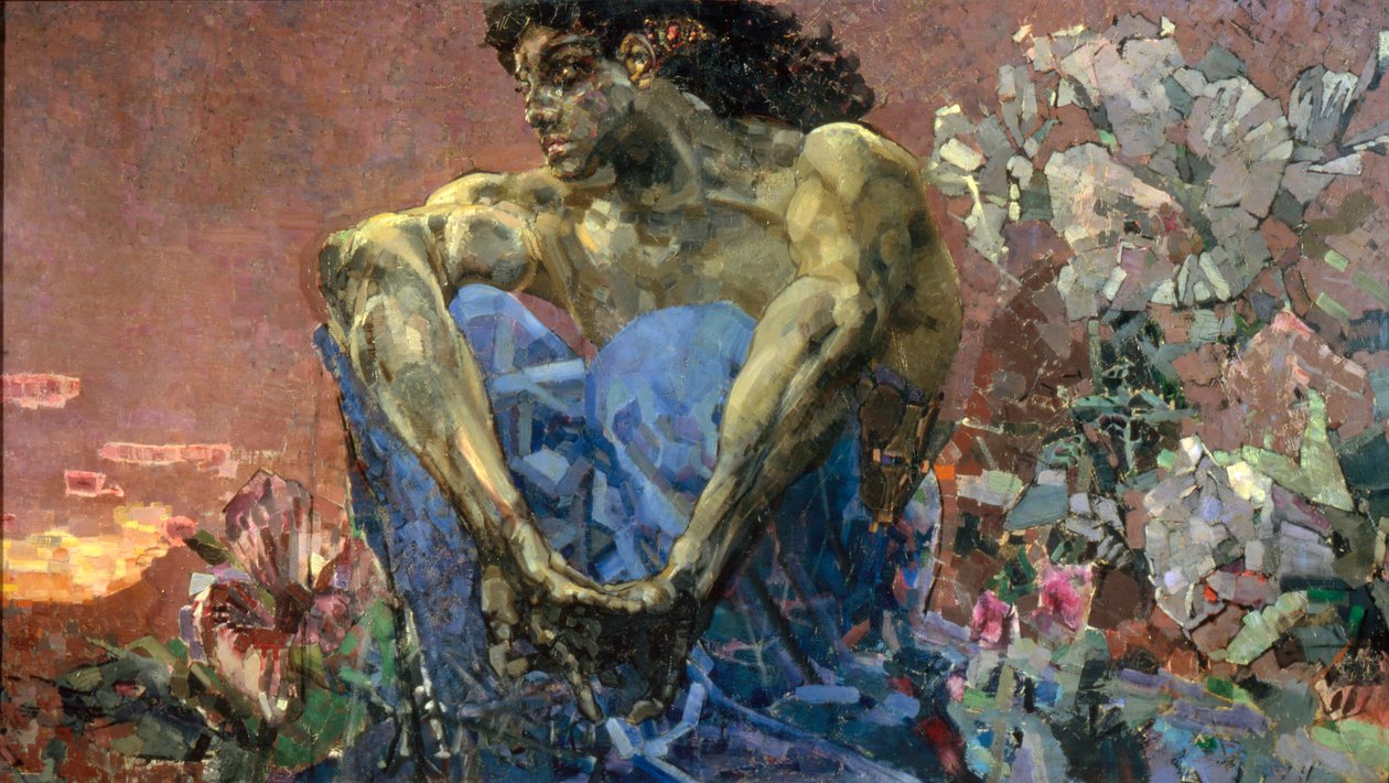 Démon assis dans un jardin, 1890 - Mikhail Aleksandrovich Vrubel