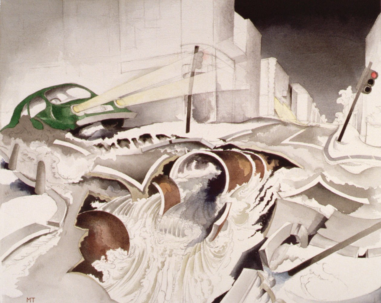 La rivière Fleet tente une évasion à Chetwynd Road, 1998 - Miles Contemporary Artist Thistlethwaite