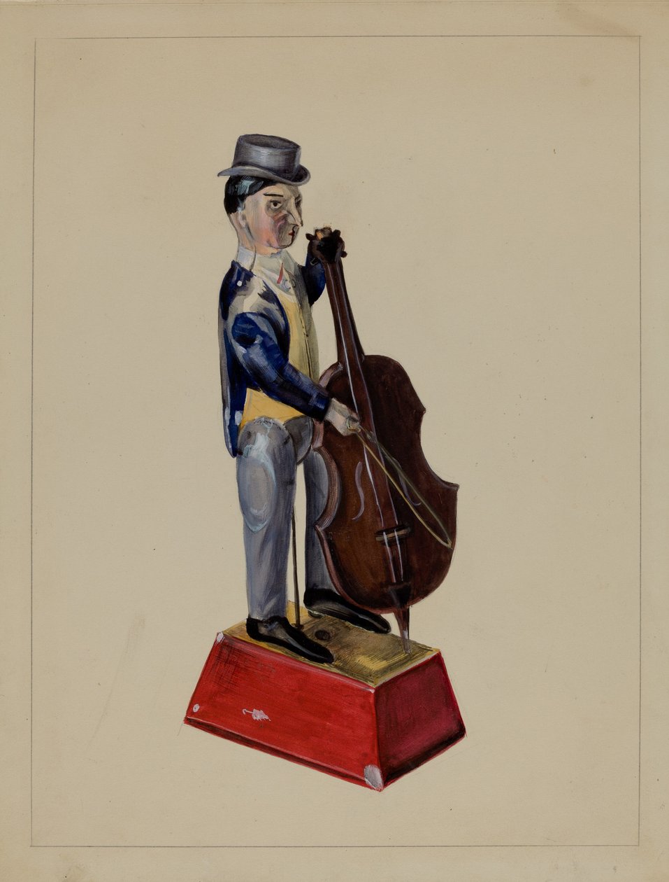 Homme avec violoncelle - Mina Lowry