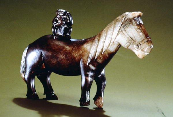 Cheval et singe (jade) - Ming Dynasty Chinese School