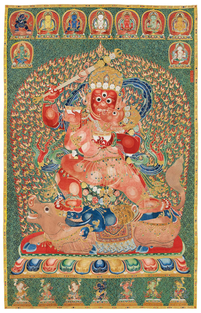 Thangka impérial en soie brodée - Ming Dynasty Chinese School
