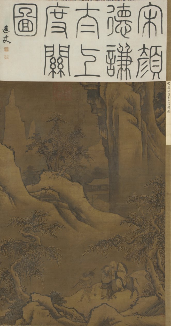 Laozi traversant le col, vers 1600 - Ming Dynasty Chinese School