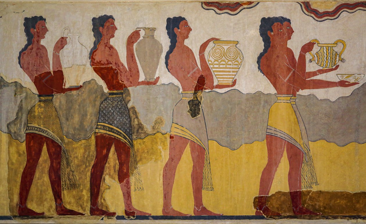 Reconstruction de la fresque de la procession - Minoan