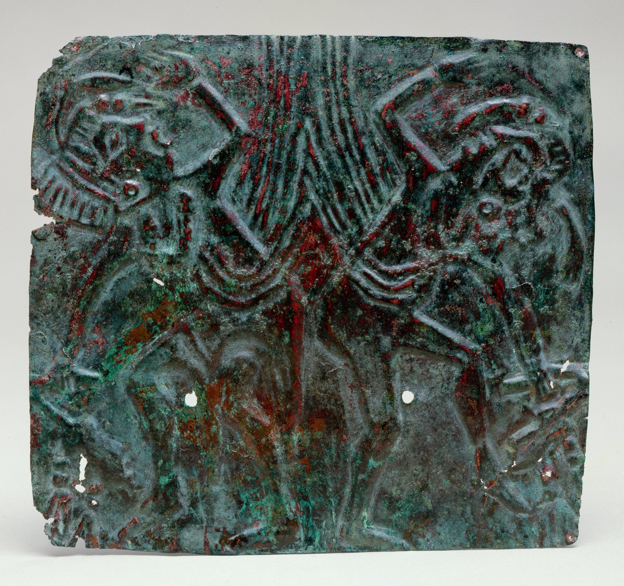 Plaque repoussé avec des figures dansantes, 1100-1300 - Mississippian culture