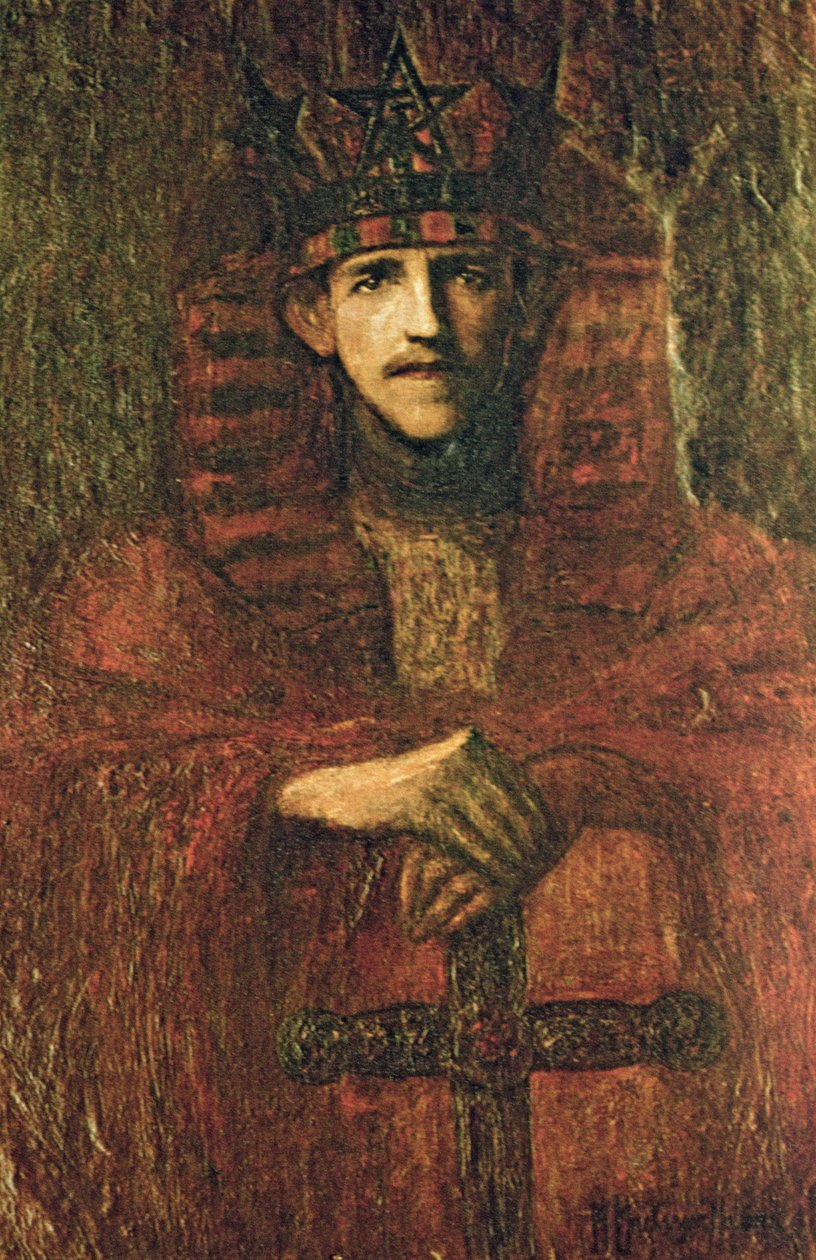 Samuel Liddell MacGregor Mathers (1854-1918) en tenue cérémonielle liée à la magie rituelle, c.1895 - Moina Mathers