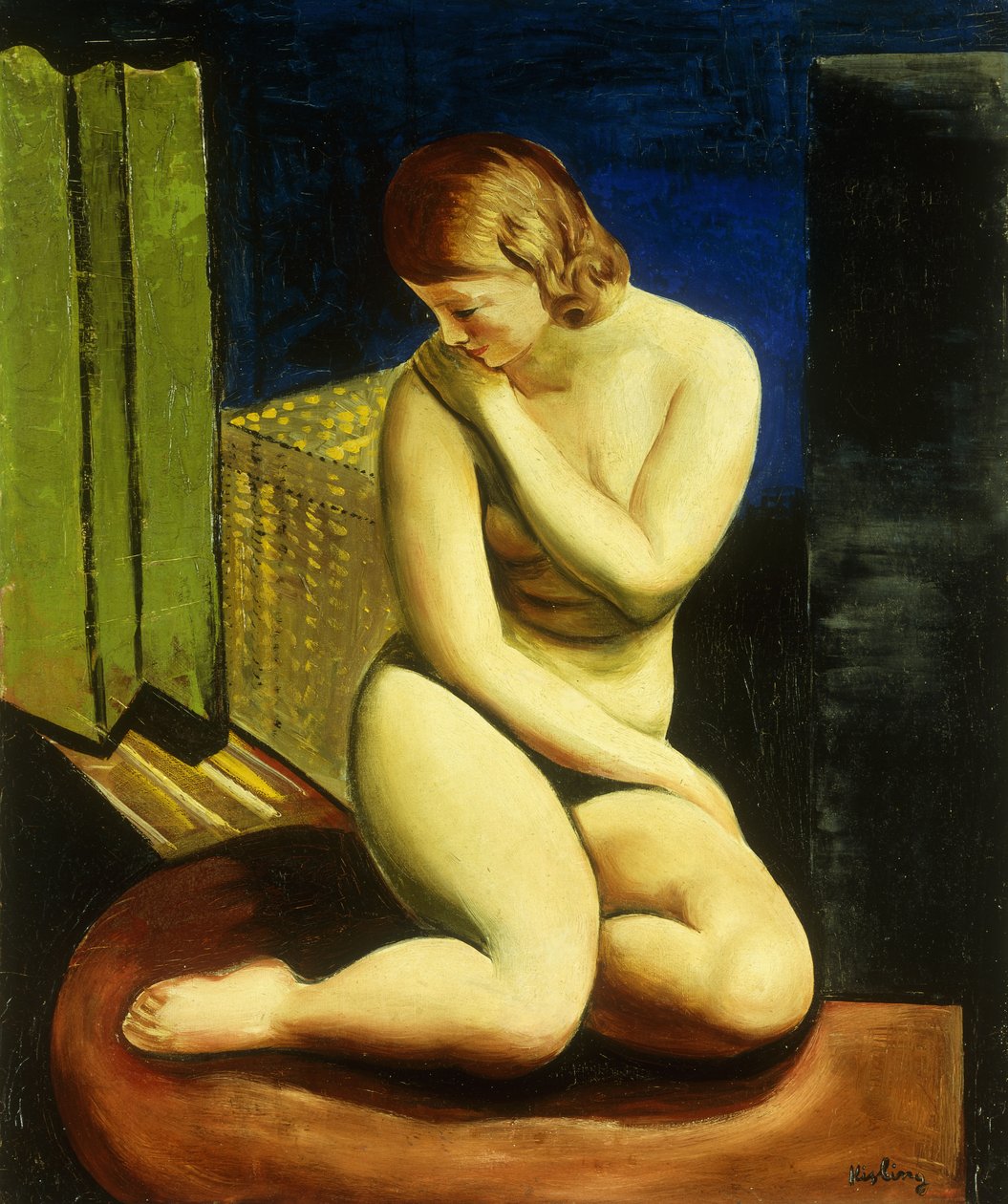 Femme assise Nue ; Femme Nue Assise - Moise Kisling