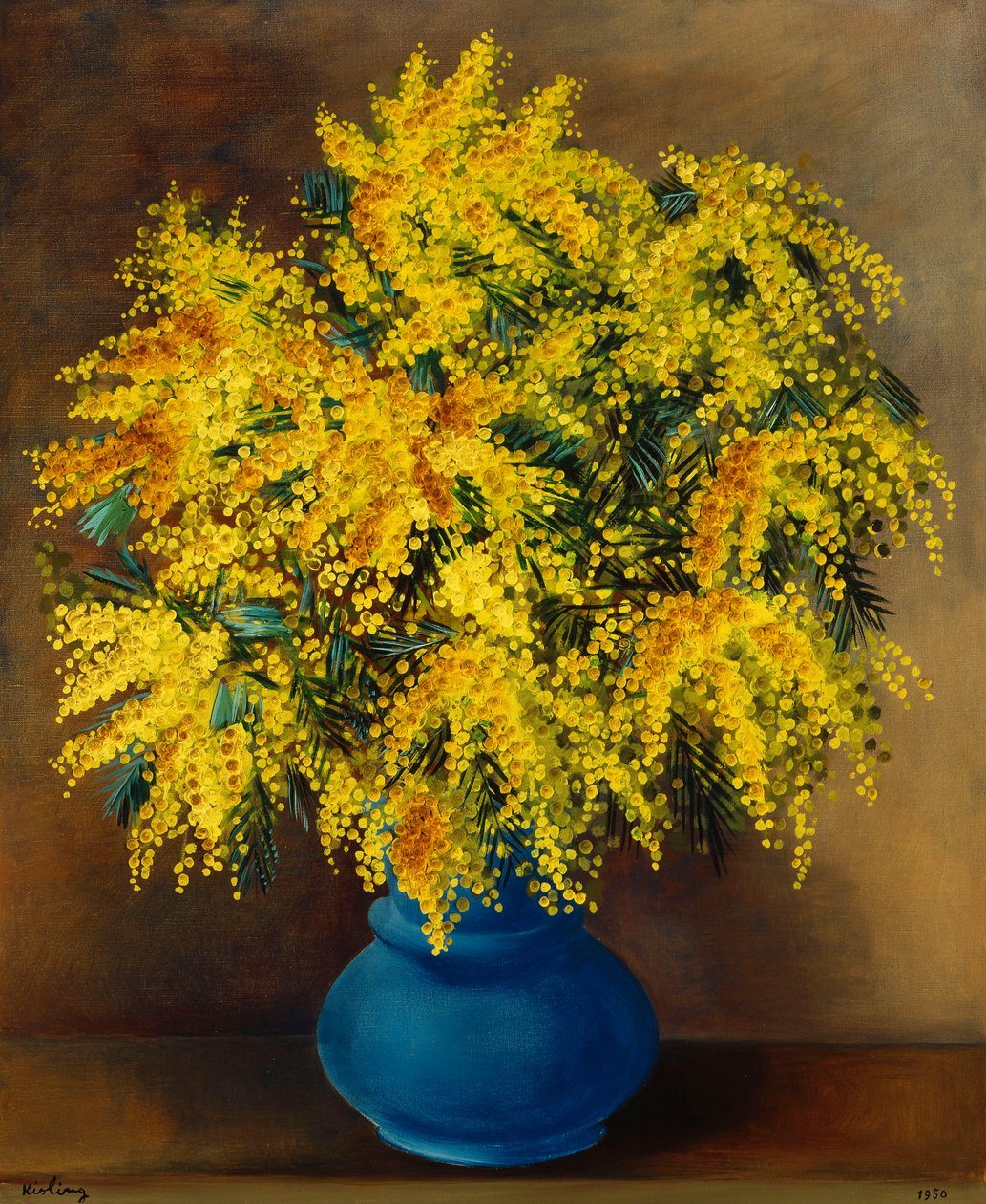 Vase de Mimosas ; Vase de Mimosas - Moise Kisling