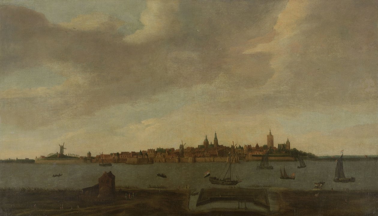 Vue de Heusden - Monogrammist FK (Noordelijke Nederlanden)