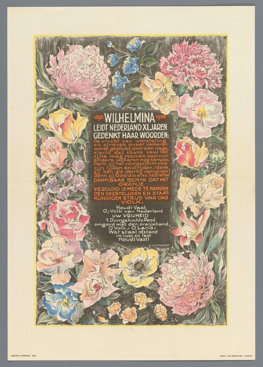Wilhelmina dirige les Pays-Bas années XL - Monogrammist JB (20e eeuw)