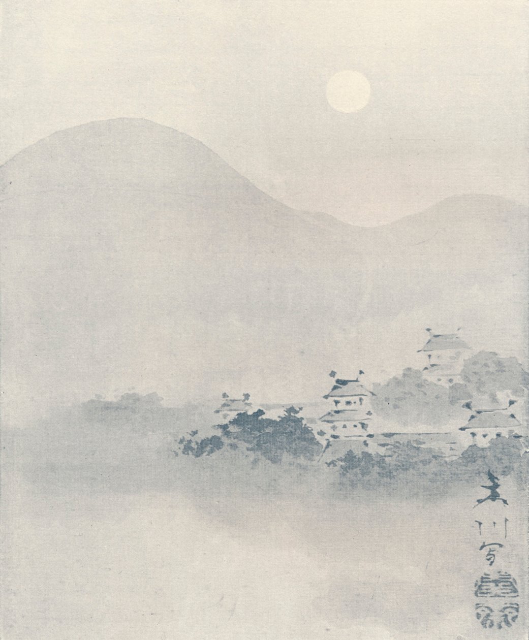 Brume du soir dans la vallée, vers 1801 - Mori Sosen