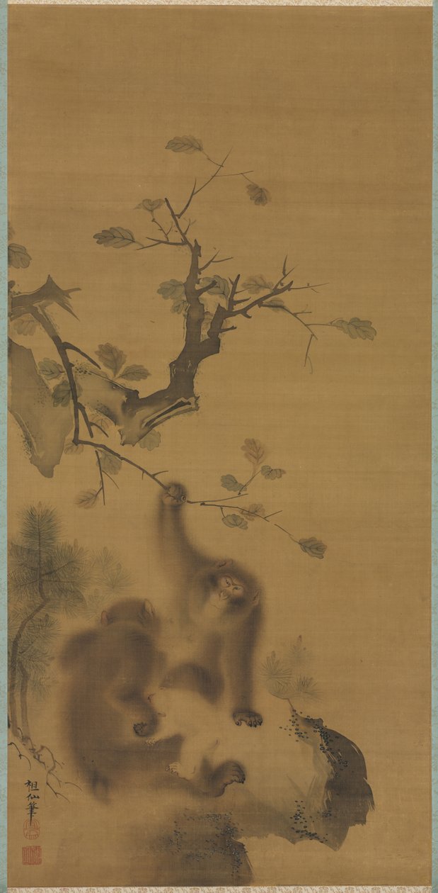 Singe sur une Corniche Rocheuse - Mori Sosen