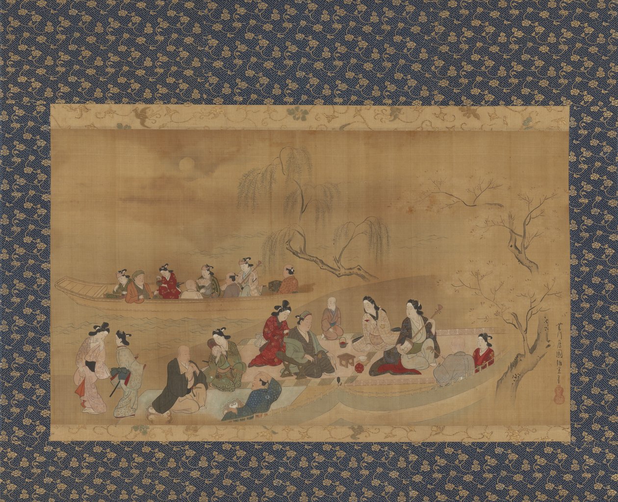Un pique-nique - Moronobu Hishikawa