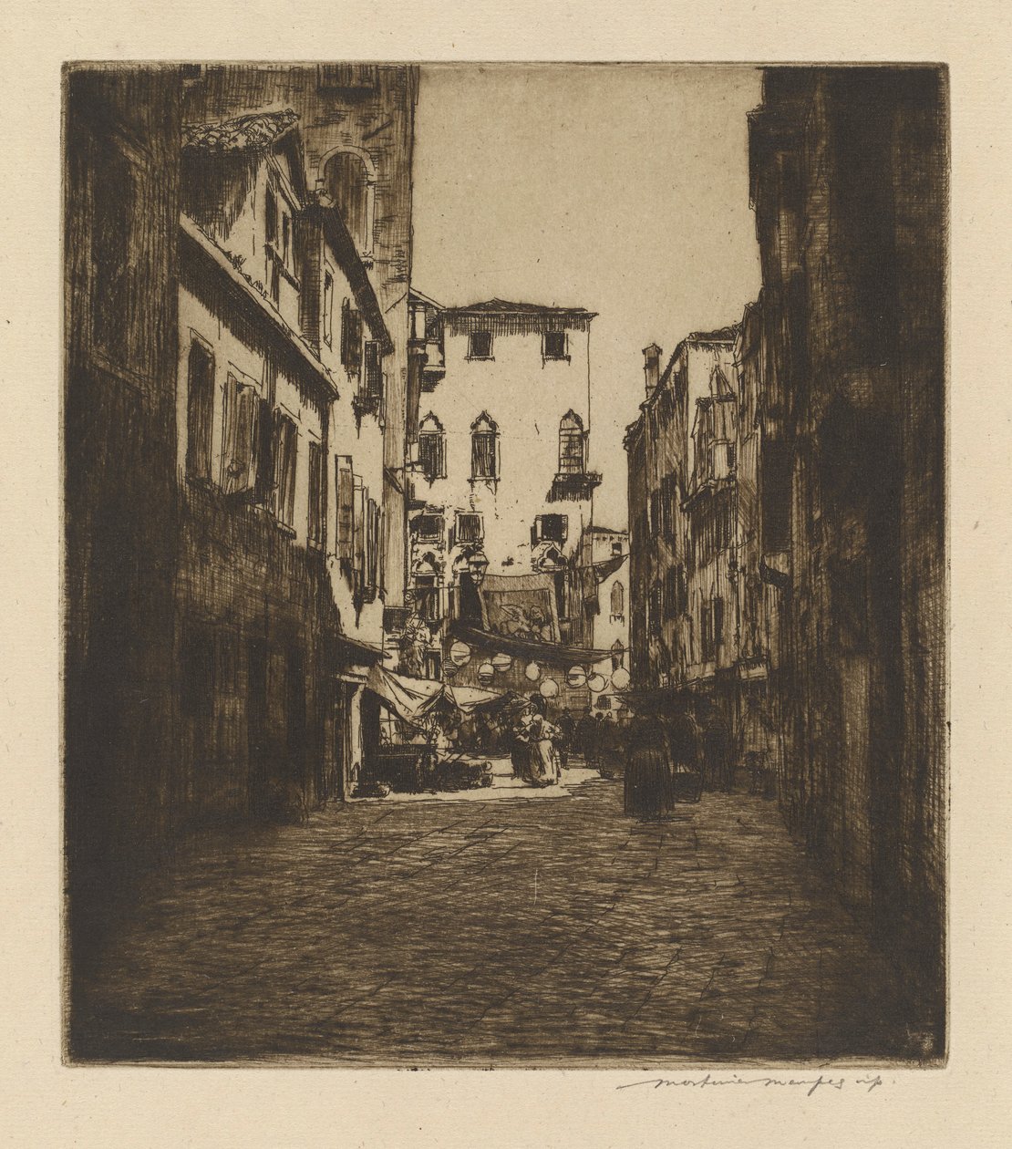 Une scène de marché - Mortimer Menpes