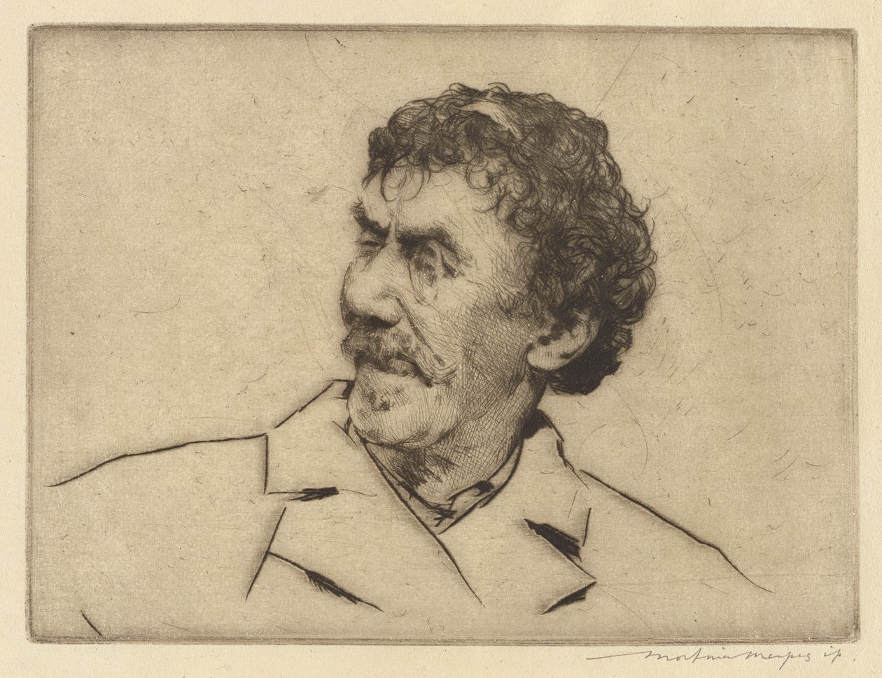 Whistler, regardant à droite, monocle à l