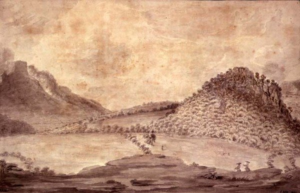 Vue panoramique de Derwentwater et de la vallée de Keswick, (détail) - Moses Griffith