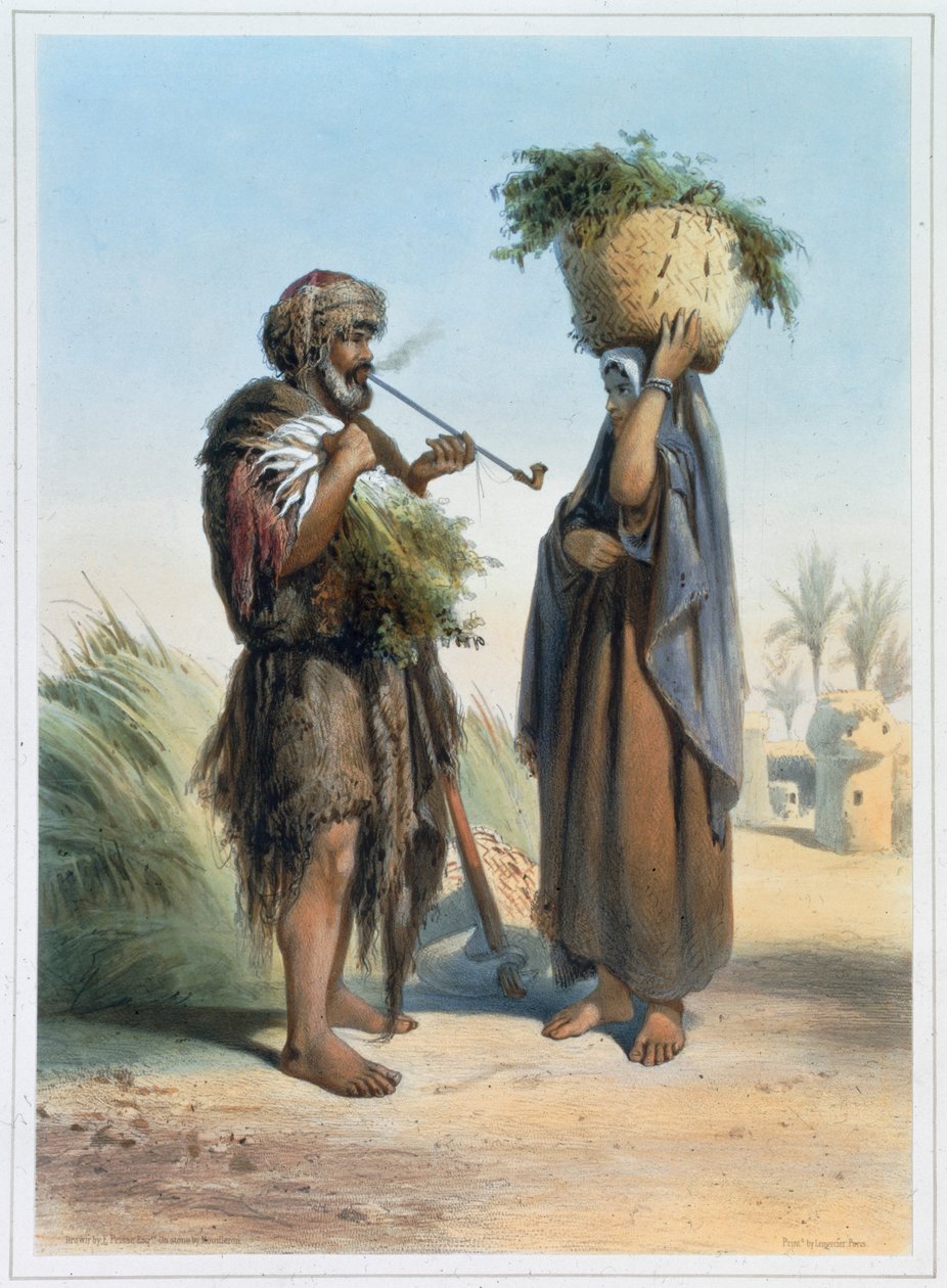 Homme et femme fellahs, 1848 - Mouilleron