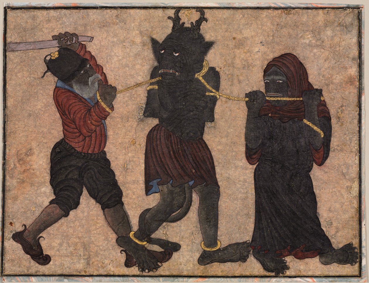 Démon enchaîné, vers 1453 - Muhammad Siya Qalam
