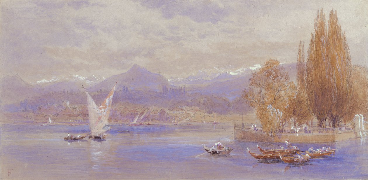 Lac Léman, 19ème siècle - Myles Birket Foster