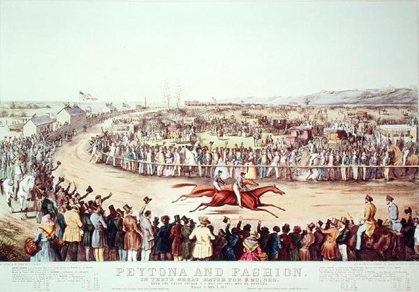 Peytona et Fashion dans leur Grand Match pour 20 000 $, 1845 - N. and Ives, J.M. Currier