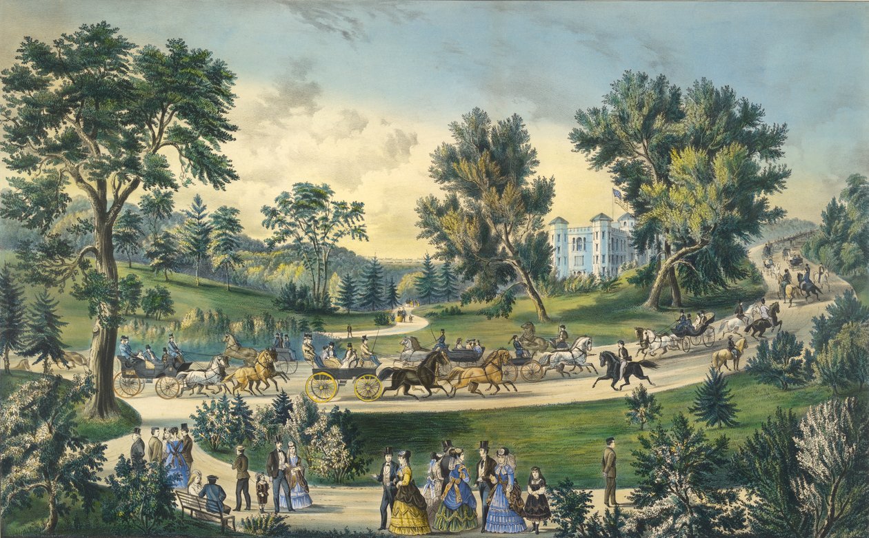 La grande promenade, Central Park, New York, 1869 - N. and Ives, J.M. Currier