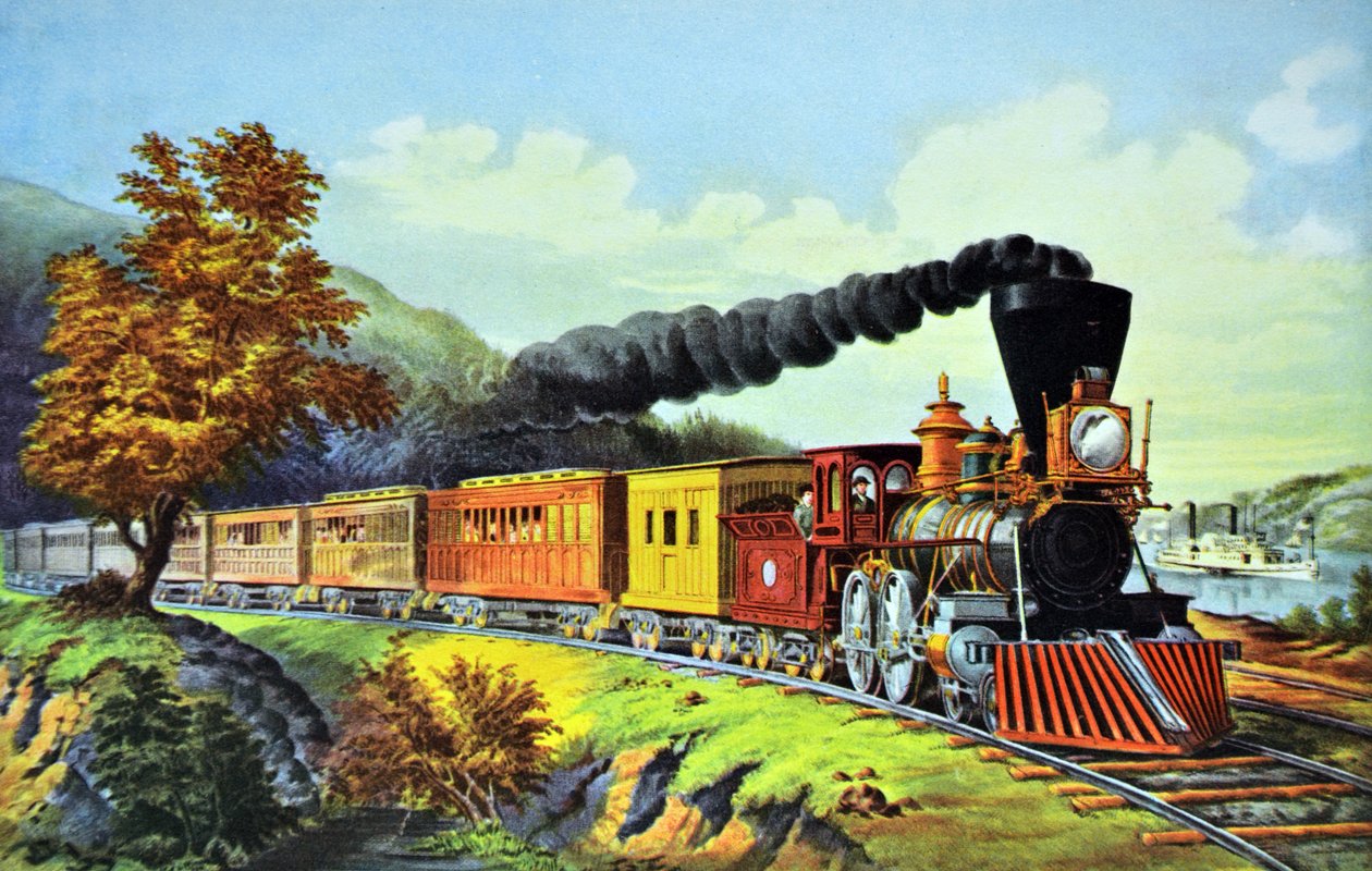 Train express américain - N. and Ives, J.M. Currier