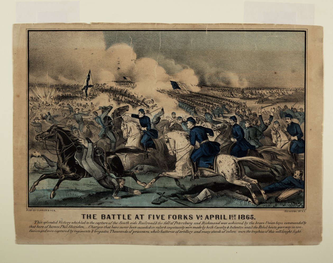 Bataille de Five Forks, Virginie, 1er avril 1865 - N. and Ives, J.M. Currier