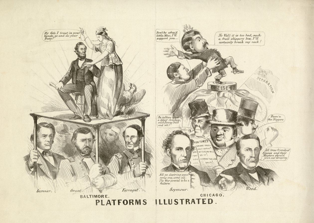 Illustrations de plateformes, 1864 - N. and Ives, J.M. Currier