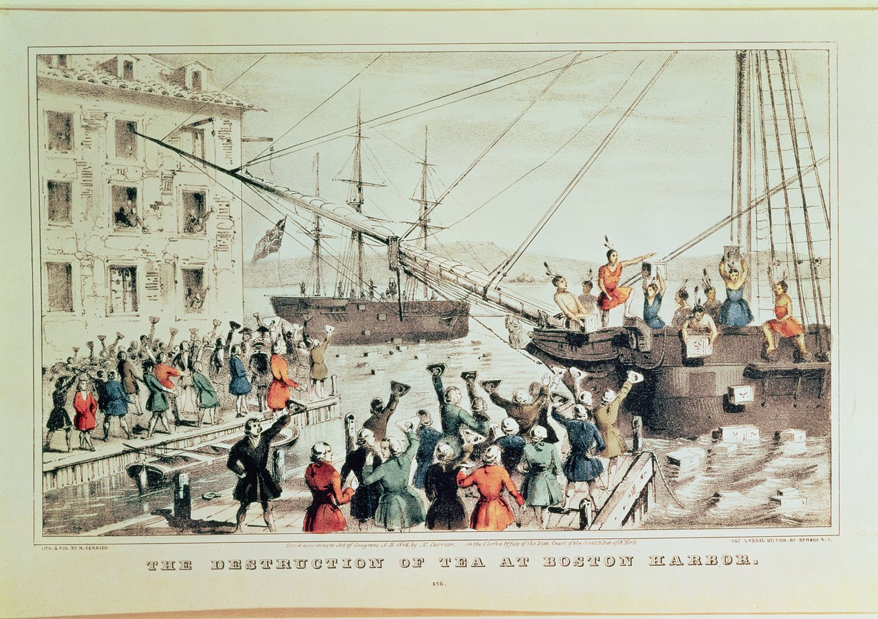 La Boston Tea Party, 1846 - N. and Ives, J.M. Currier