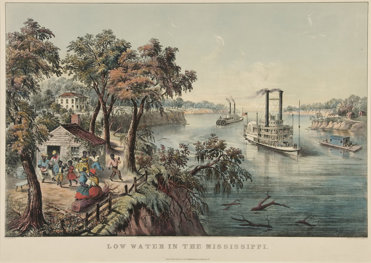 Basse eau dans le Mississippi, 1868 - Nathaniel Currier
