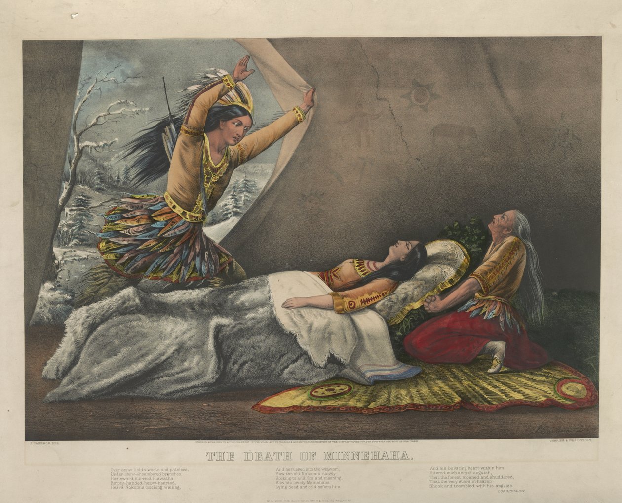La mort de Minnehaha, 1867 - Nathaniel Currier