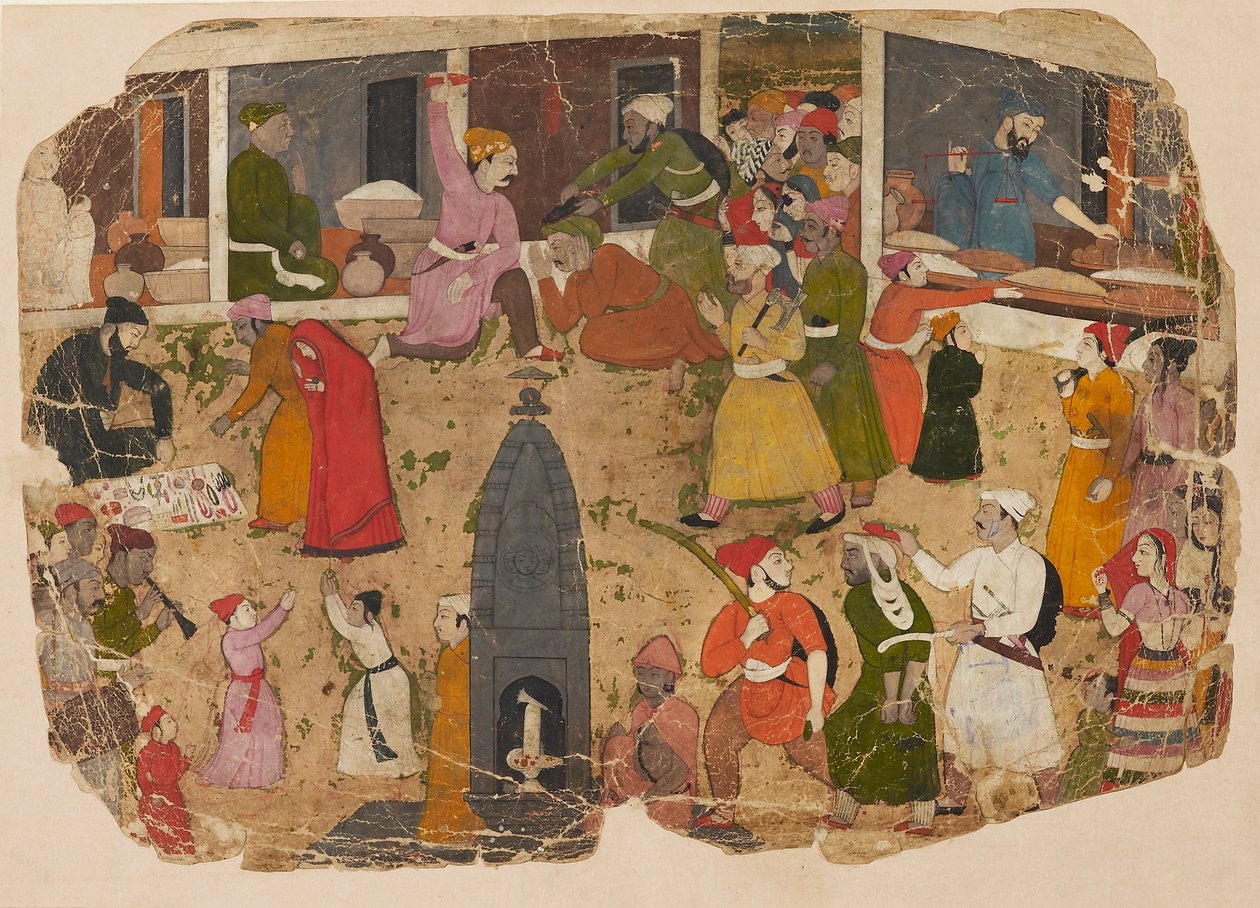 Une agitation dans le bazar, 1750-1760 - Nainsukh