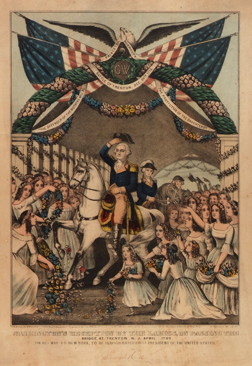 Réception de Washington par les dames - Nathaniel Currier
