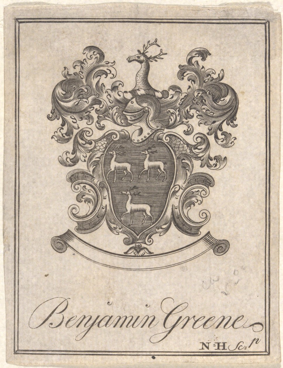Benjamin Greene - Ex-libris - Nathaniel Hurd