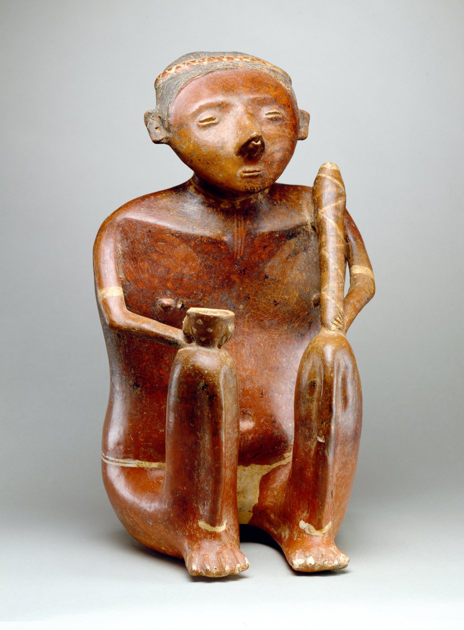 Homme assis (terre cuite) - Nayarit