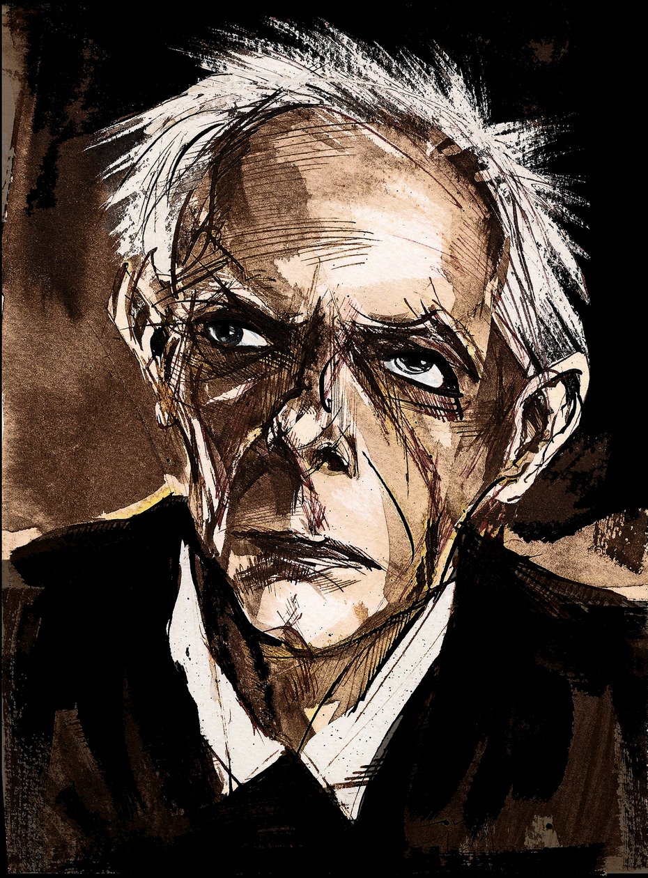 Béla Bartók par Neale Osborne, caricature à la plume et à l