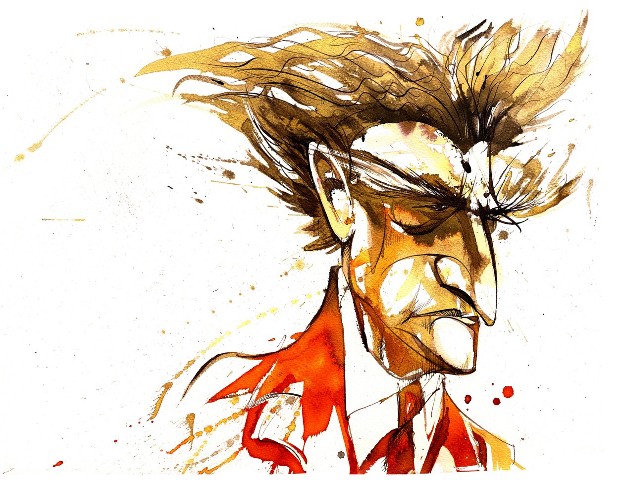 Edgard Varèse - caricature en couleur - Neale Osborne