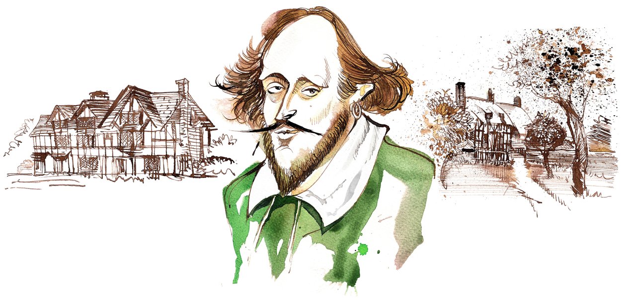 William Shakespeare, dramaturge et poète anglais (1564-1616); caricature - Neale Osborne