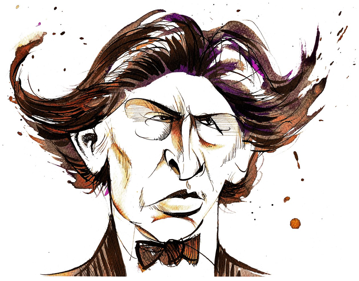 Ferruccio Busoni - caricature en couleur - Neale Osborne