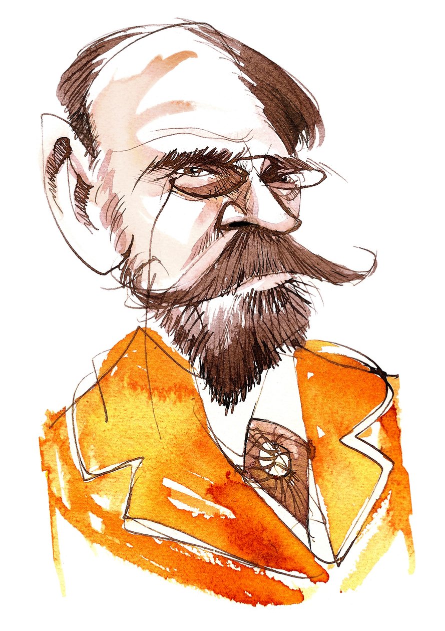 Émile Zola, romancier français (1840-1902); caricature - Neale Osborne