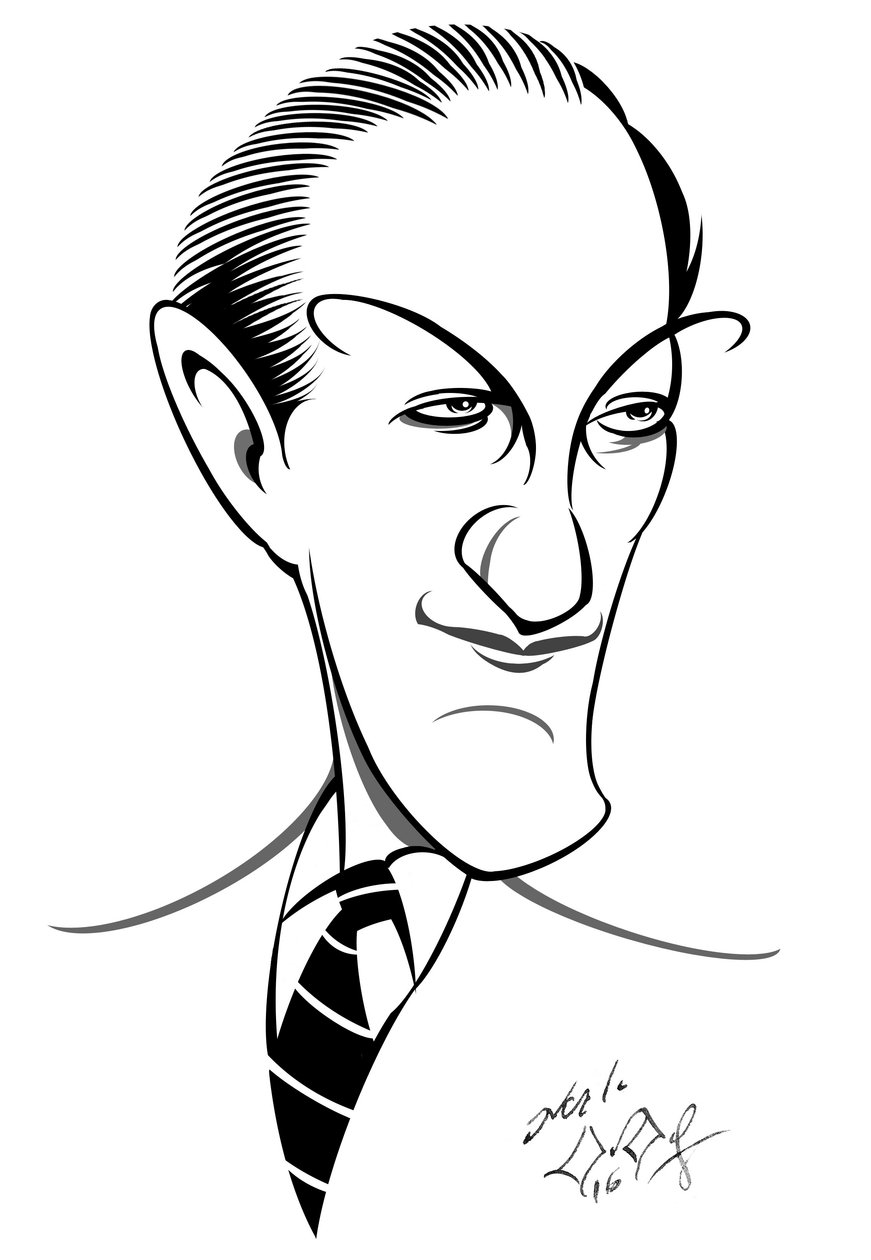 George Gershwin, compositeur, auteur-compositeur et pianiste américain (né Jacob Gershvin) (1898 - 1937) caricature - Neale Osborne