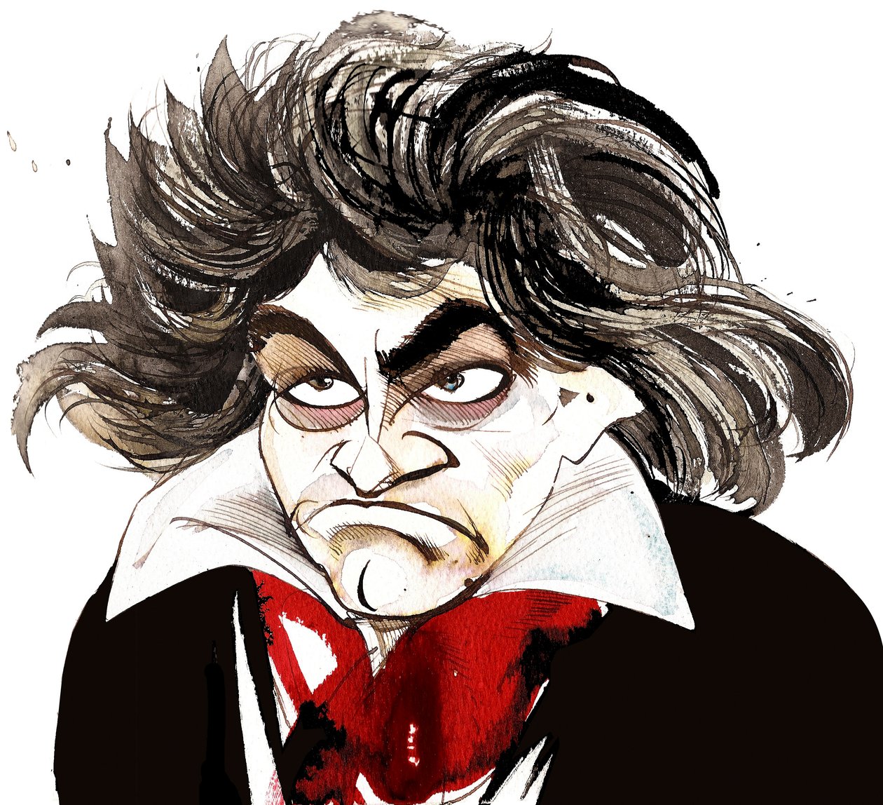 Ludwig van Beethoven, compositeur allemand (1770-1827); caricature - Neale Osborne